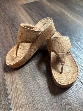 Aerosoles Cork Wedge Platform Sandals